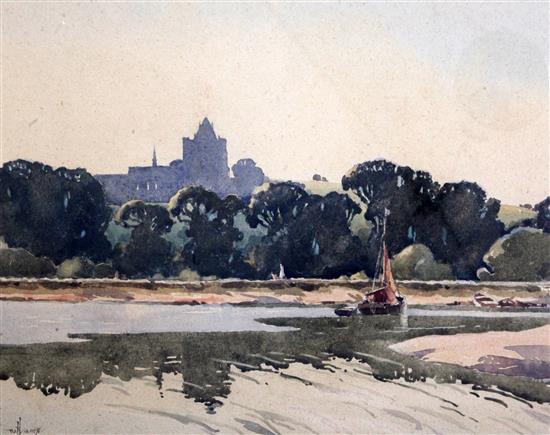 William Hyams (1878-1952) View of Lancing College 14.5 x 19in.